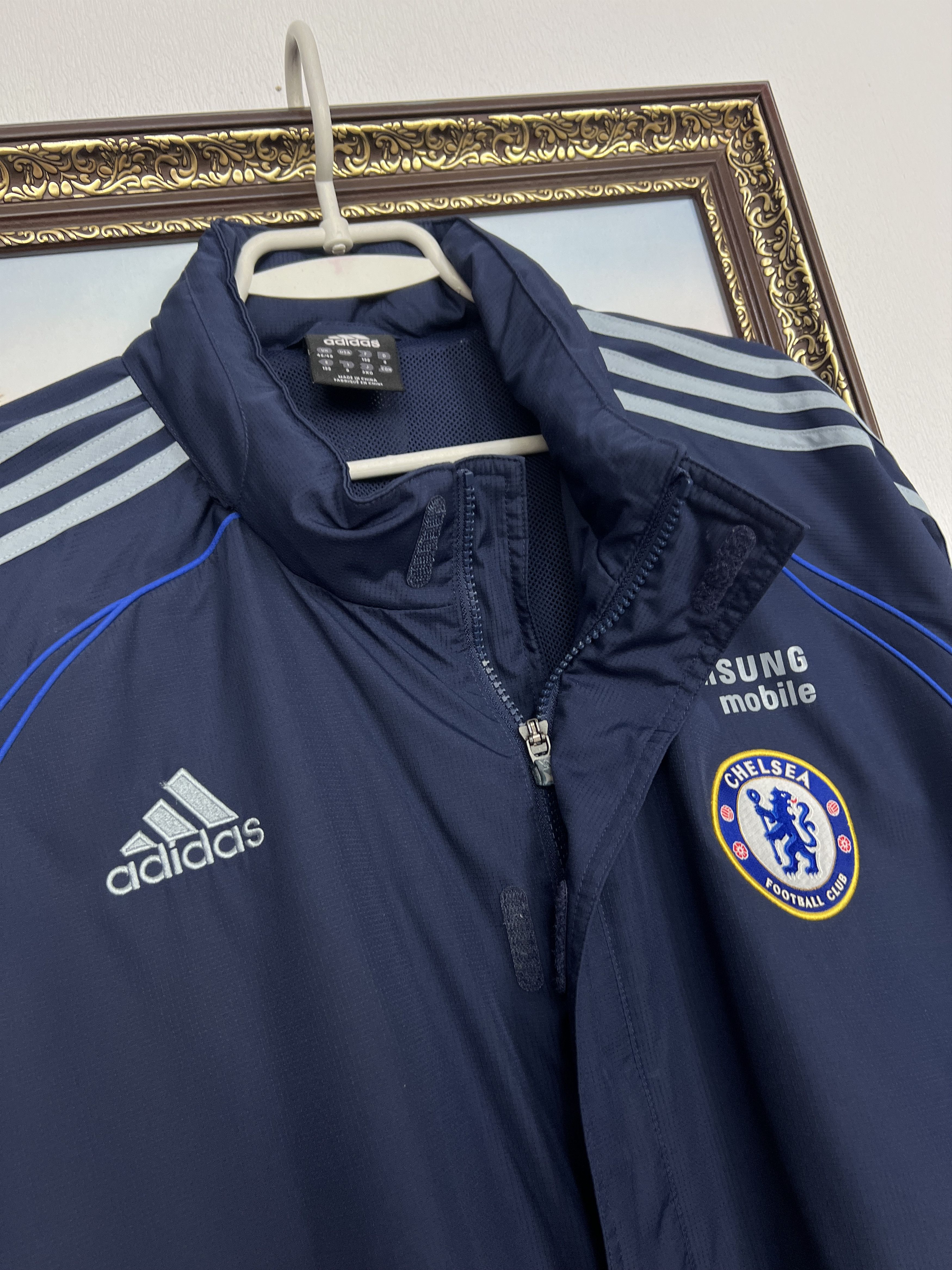 Adidas Vintage Chelsea Football Rain Hooded Jacket Soccer Track Top Size US XXL / EU 58 / 5 - 4 Thumbnail