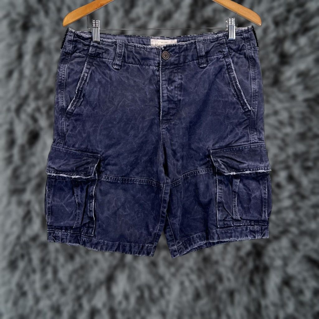 Abercrombie & Fitch VINTAGE Abercrombie & Fitch Cargo Shorts Mens Size 32 Blue Chino Heavy Wash Size US 32 / EU 48 - 1 Thumbnail