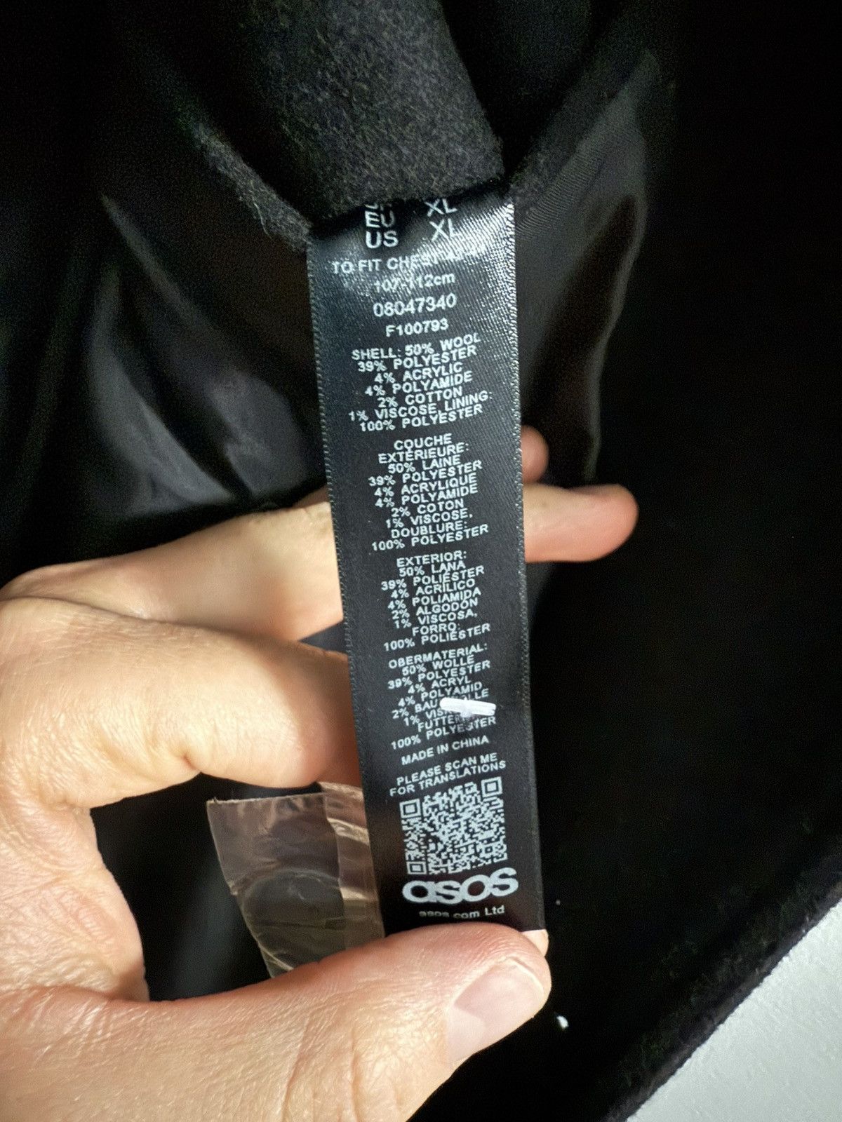 Asos Asos Black Wool Peacoat Size US XL / EU 56 / 4 - 7 Thumbnail