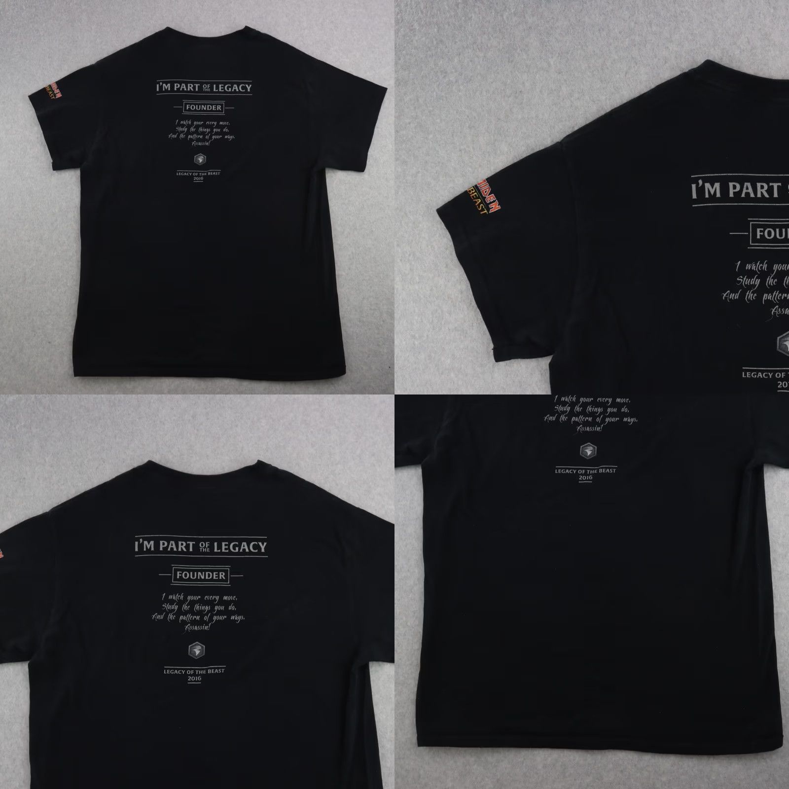 Vintage Iron Maiden Official Legacy Of The Beast Assassin Founders Member 2016 T-Shirt Adult M Black Music Size US M / EU 48-50 / 2 - 9 Thumbnail