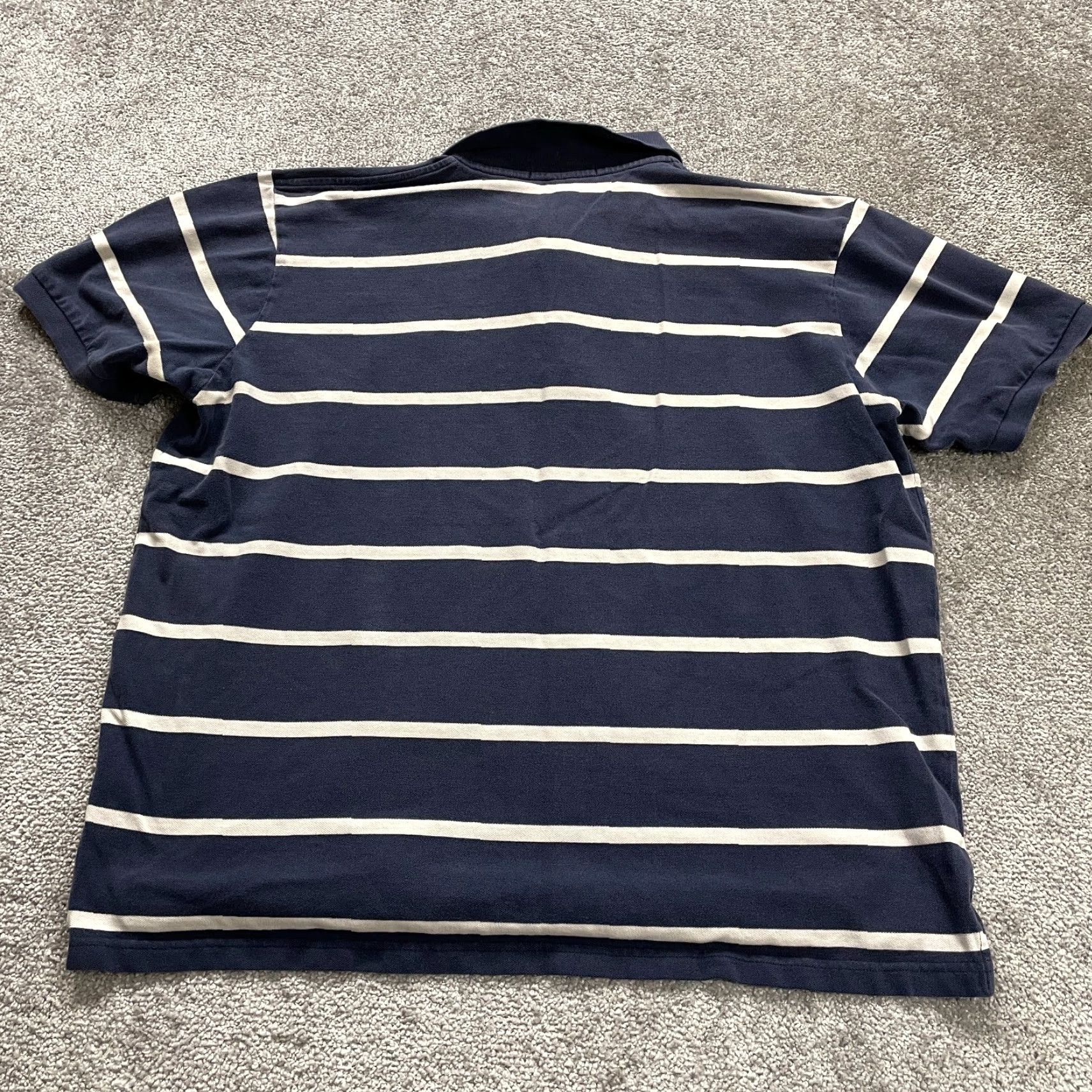 Vintage US Polo Assn. Polo Shirt Mens 2XL Blue White Striped Cotton Short Sleeve Casual Outdoor Sports Size US XXL / EU 58 / 5 - 2 Thumbnail