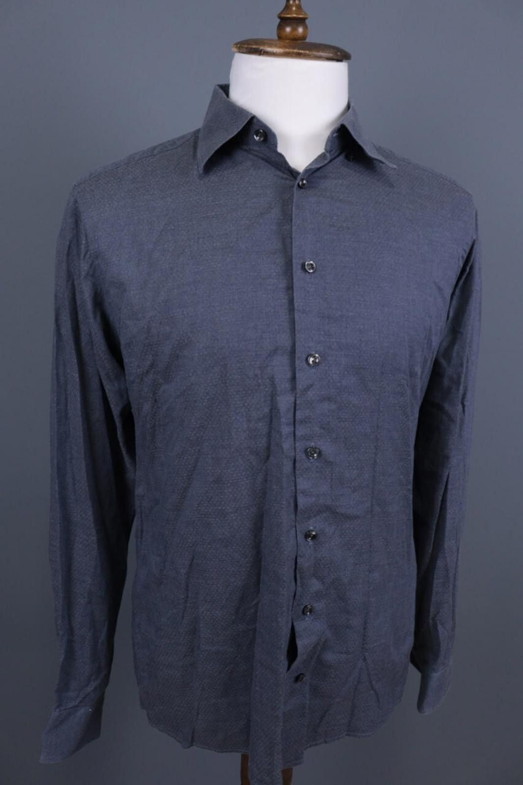 Eton Eton Slim Fit Blue Fine Twill Dress Shirt 42 / 17 / L Size US M / EU 48-50 / 2 - 7 Thumbnail