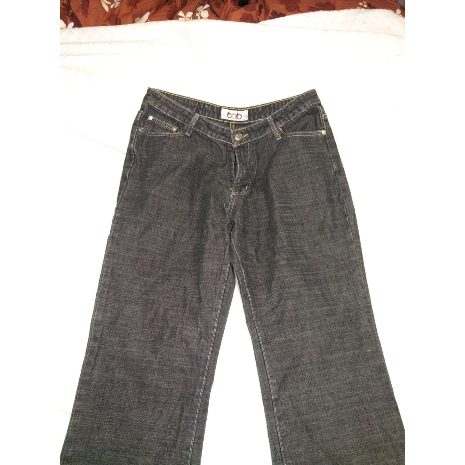 Denime BQB Jeans Womens Size 17 Regular Mid Rise Denim Black 31x30 Embroidery Bohemian 90s Jeans Mens? Size 38" / US 16 / IT 52 - 5 Thumbnail
