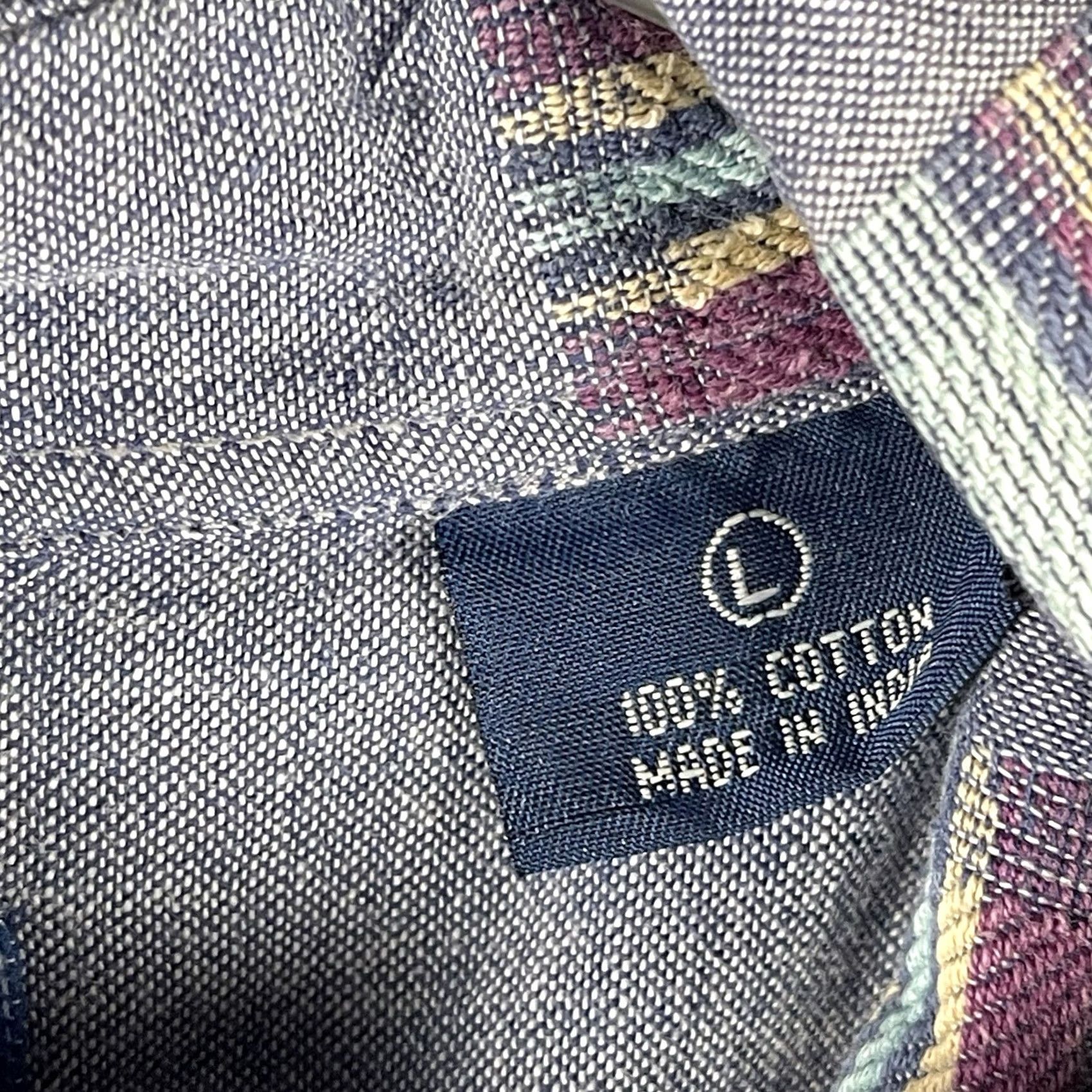 Lee VINTAGE Lee Button-Up Shirt Long Sleeve Geometric Aztec Mens Large Gray Cotton Knit Size US L / EU 52-54 / 3 - 6 Thumbnail