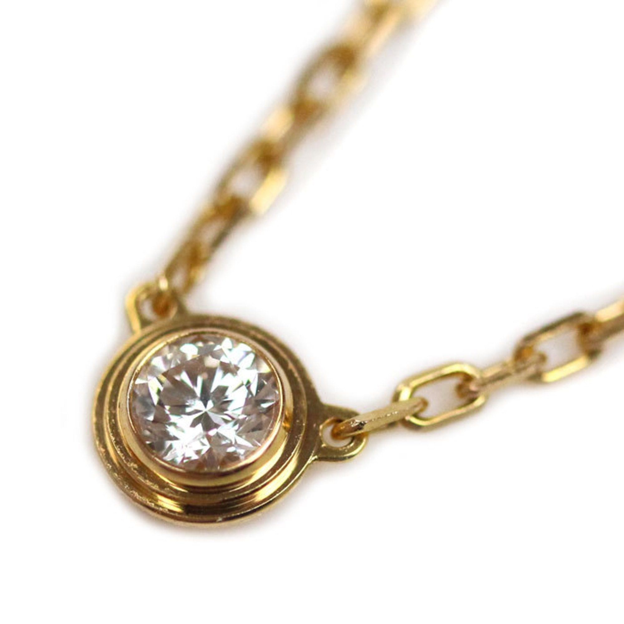 image of Cartier K18Pg Pink Gold Damour Sm Diamond Necklace B7215700 2.7G 40Cm Ladies, Women's