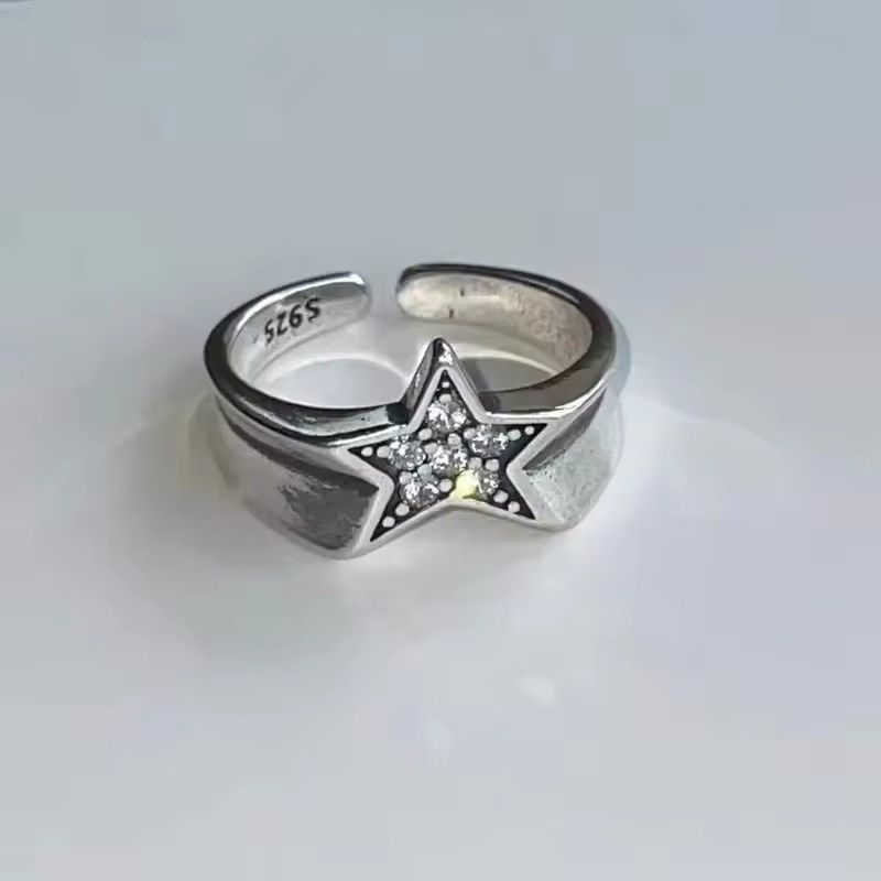 Handmade Fashion Star Ring For Men Adjustable Finger Ring Size ONE SIZE - 1 Thumbnail