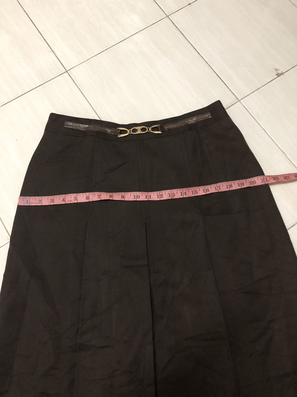 Celine Vtg celine paris buckle brown midi skirt Size 34" / US 12 / IT 48 - 15 Thumbnail