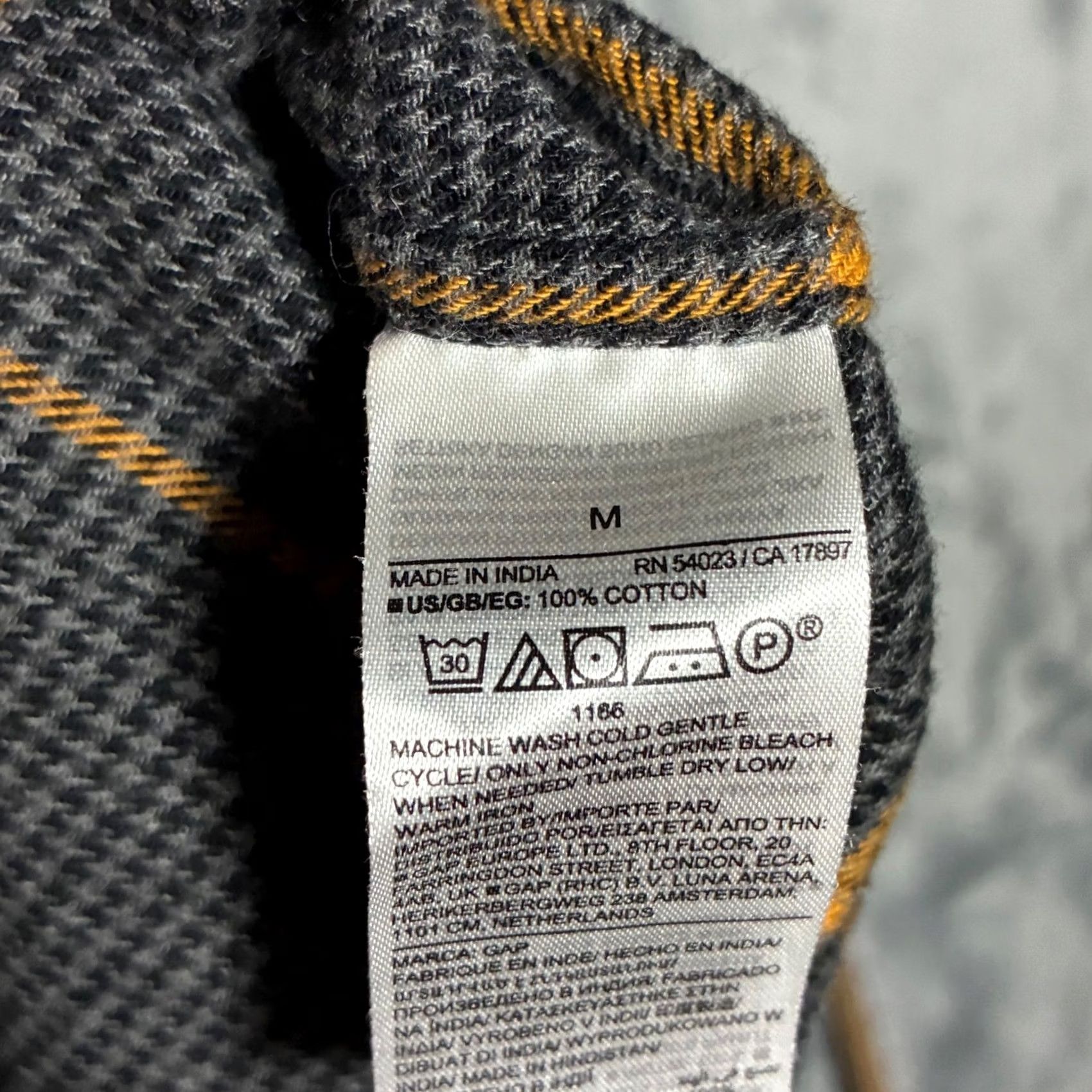 Gap VINTAGE Gap Organic Cotton Houndstooth Windowpane Flannel Shirt Mens M Gray Size US M / EU 48-50 / 2 - 6 Thumbnail