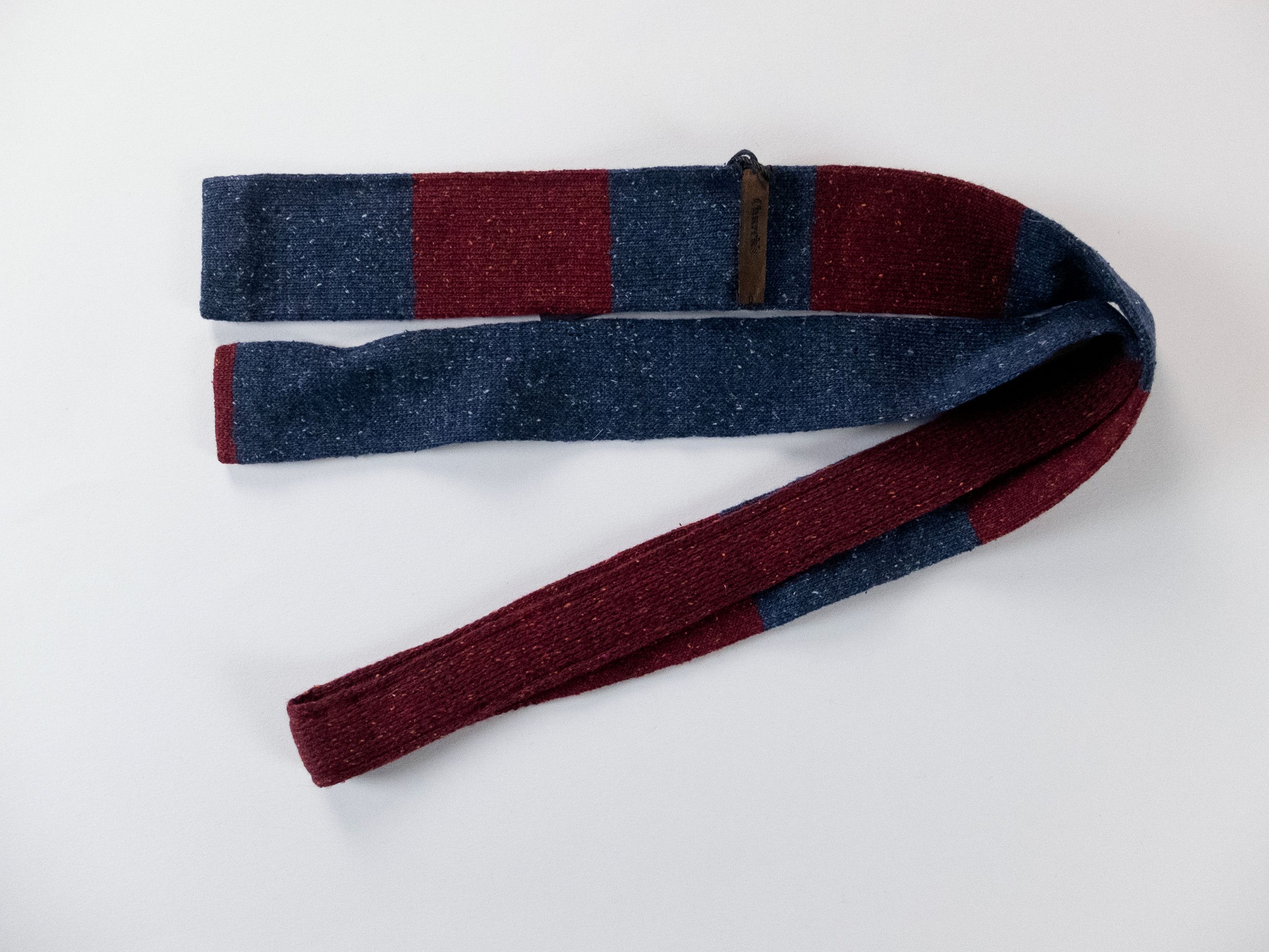 Church's CHURCH'S of England red & blue wool silk skinny knit tie Size ONE SIZE - 2 Thumbnail