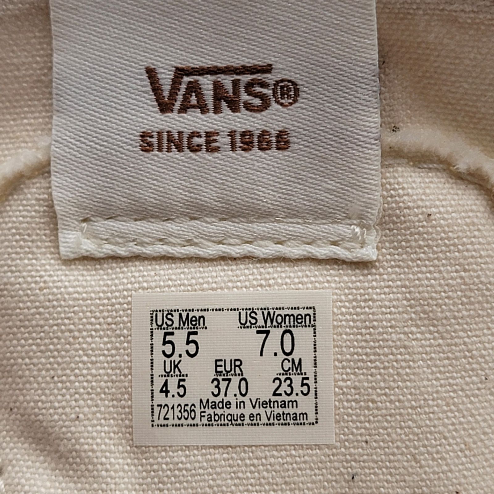 Vans Vans Sk8-Hi Tapered Eco Theory White Natural Men 5.5 Women 7 Size US 5.5 / EU 38 - 9 Thumbnail