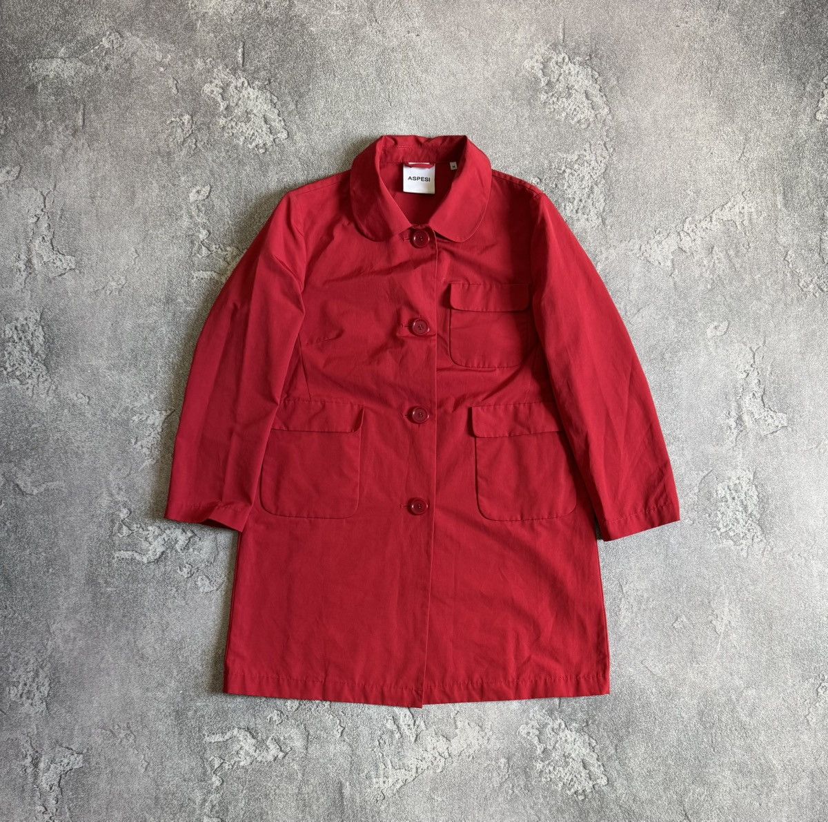Aspesi × Designer Aspesi M button up red jacket light coat Size M / US 6-8 / IT 42-44 - 12 Thumbnail