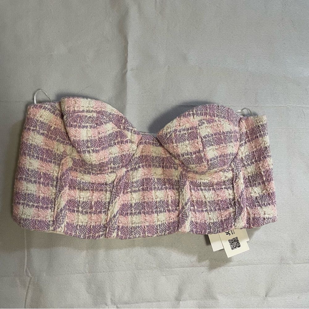 Zara NWT New Zara Tweed Crop Tube Top Size S Size S / US 4 / IT 40 - 6 Thumbnail