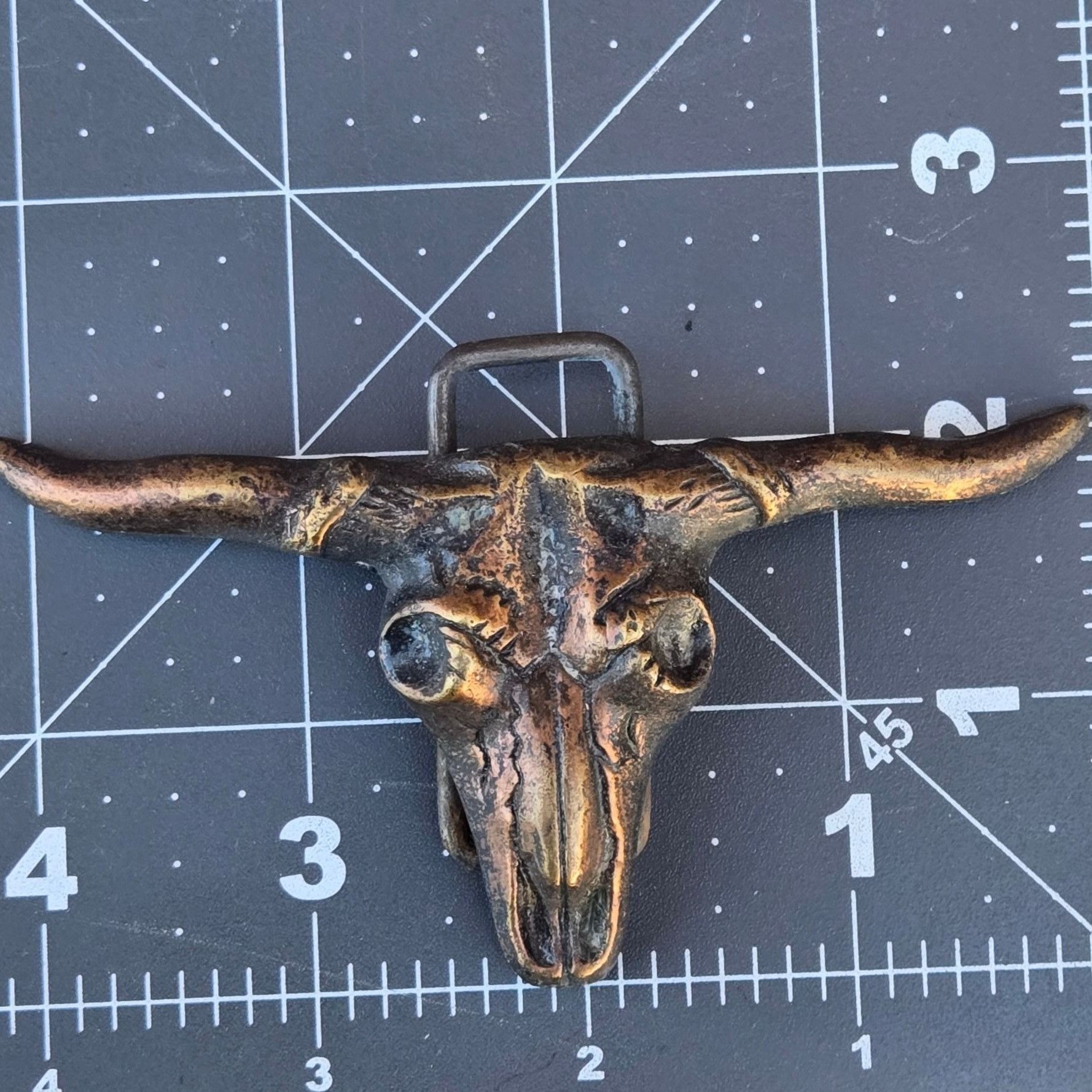 Other Longhorn Bull Skull Belt Buckle Vintage Solid Brass Western Size ONE SIZE - 8 Thumbnail