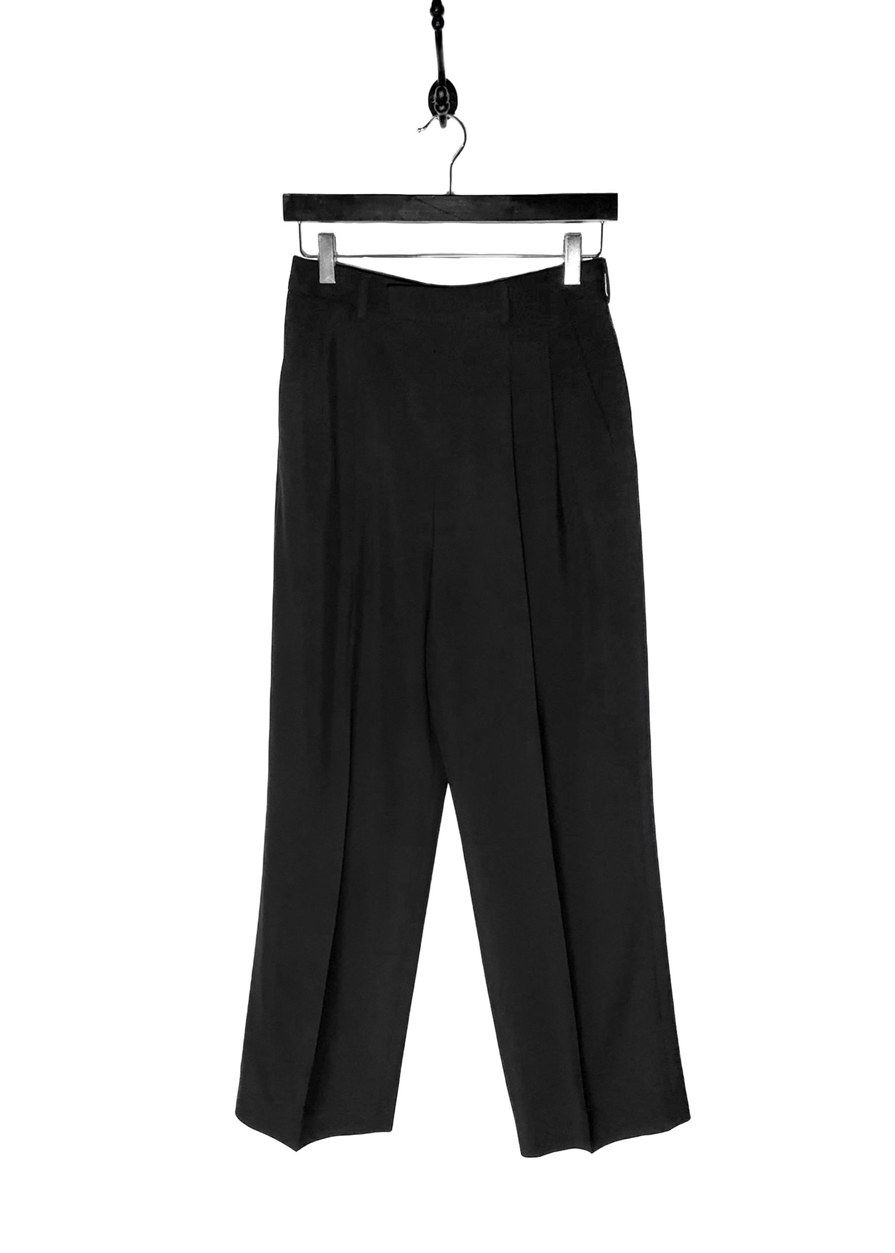 Celine Black Straight Leg Pleated Trousers