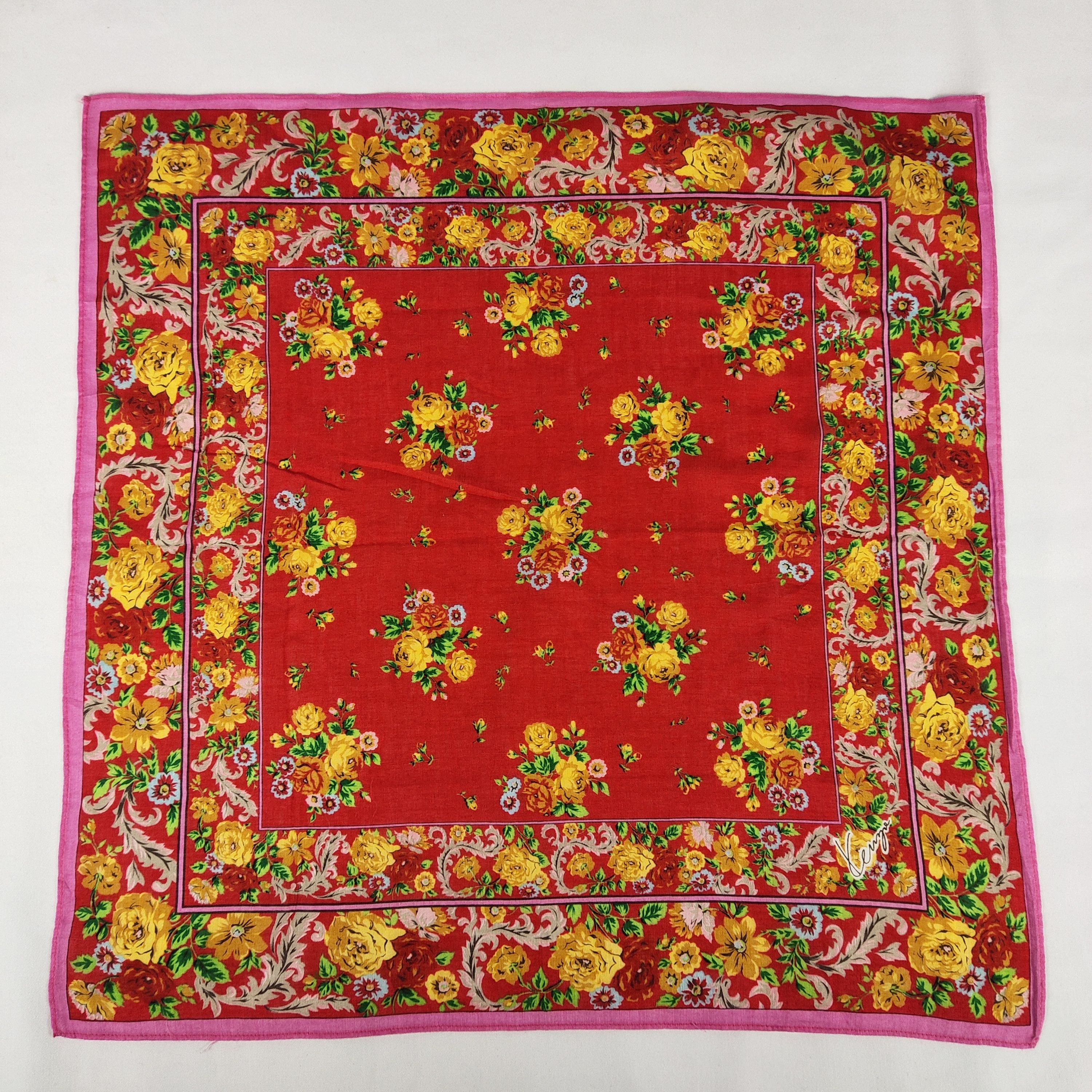 Kenzo × Vintage Kenzo Handkerchief / Neckerchief / Bandana FZ080 Size ONE SIZE - 3 Thumbnail