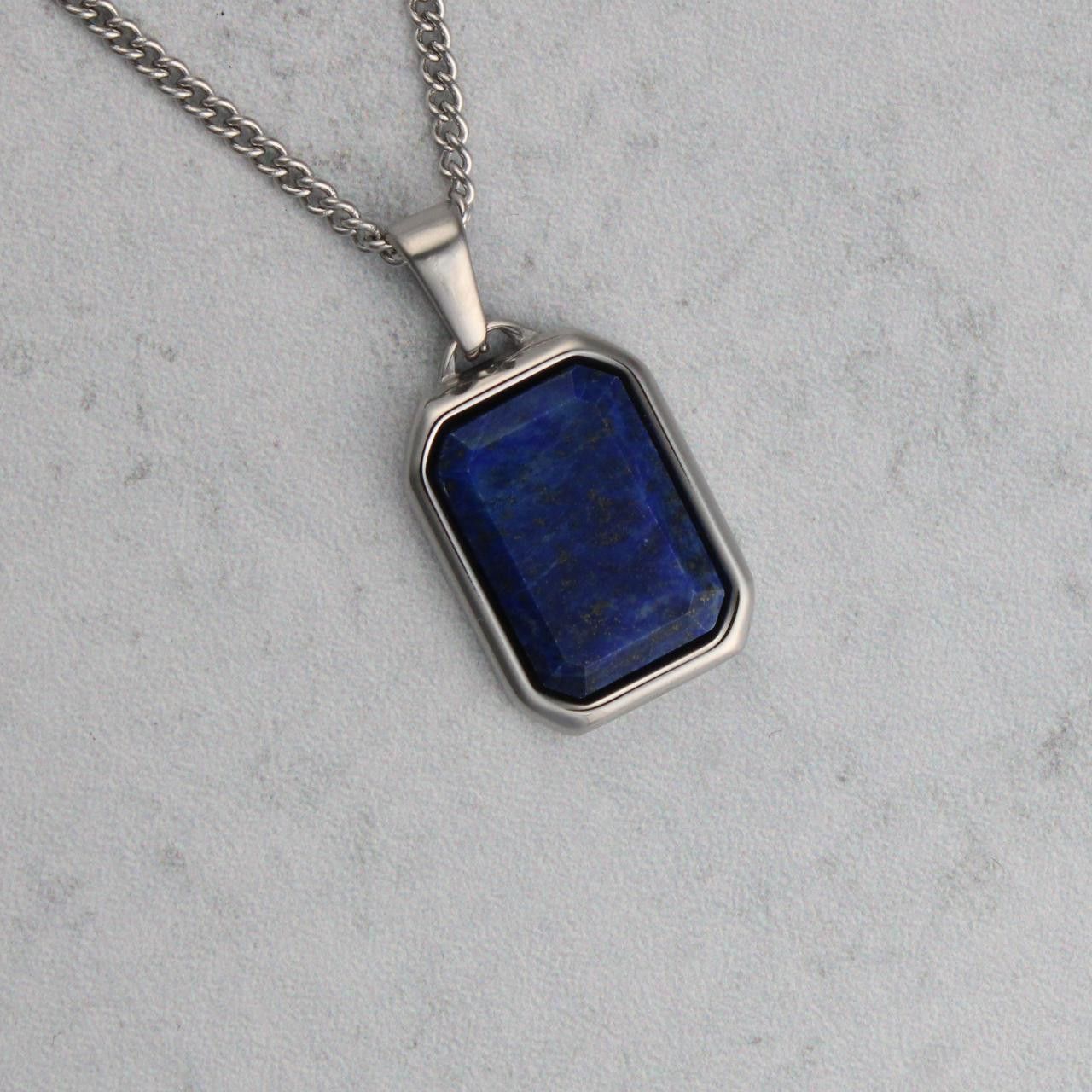 Jewelry Silver Lapis Lazuli Pendant Necklace Size ONE SIZE - 3 Thumbnail