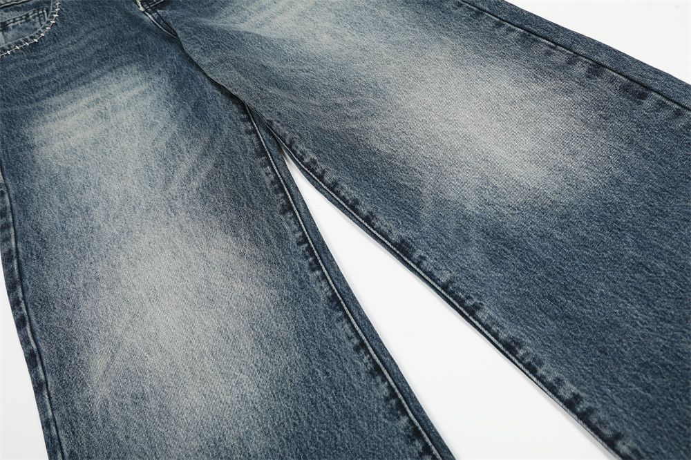 Jean Men's American high street loose contrast color washed jeans Size US 32 / EU 48 - 4 Thumbnail