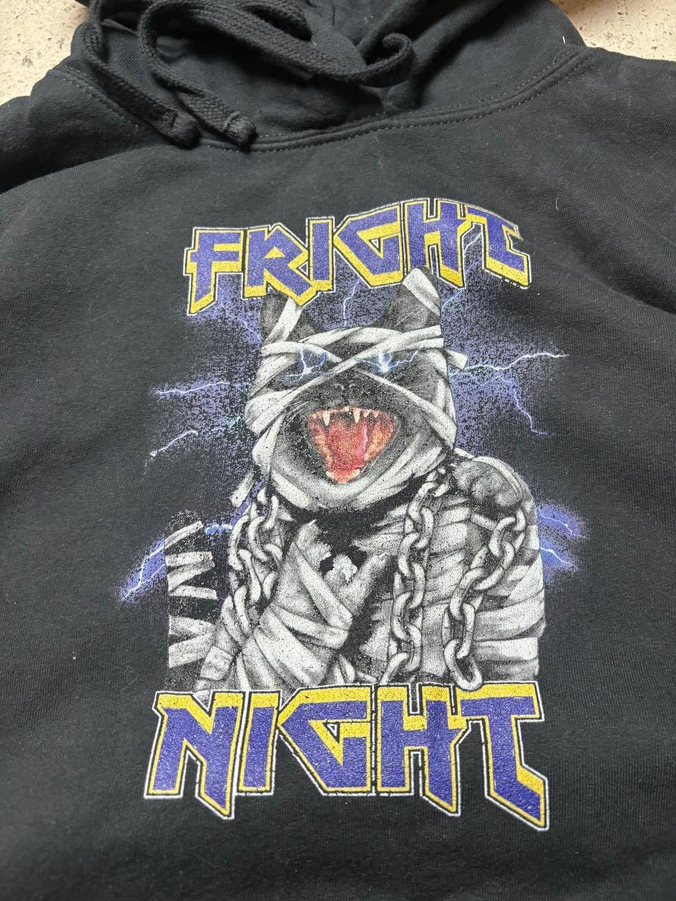 Band Tees × Vintage Vintage Y2K Halloween FRIGHT NIGHT WITH CAT MUMMY Hoodie Size US M / EU 48-50 / 2 - 3 Thumbnail
