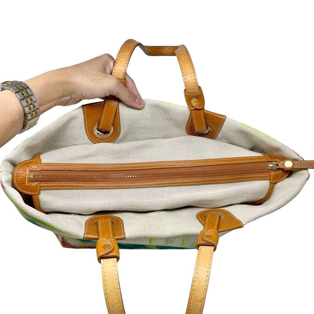 Dooney & Bourke Dooney & Bourke Canvas Leather Graffiti Multi Print Tote Bag Size ONE SIZE - 8 Thumbnail