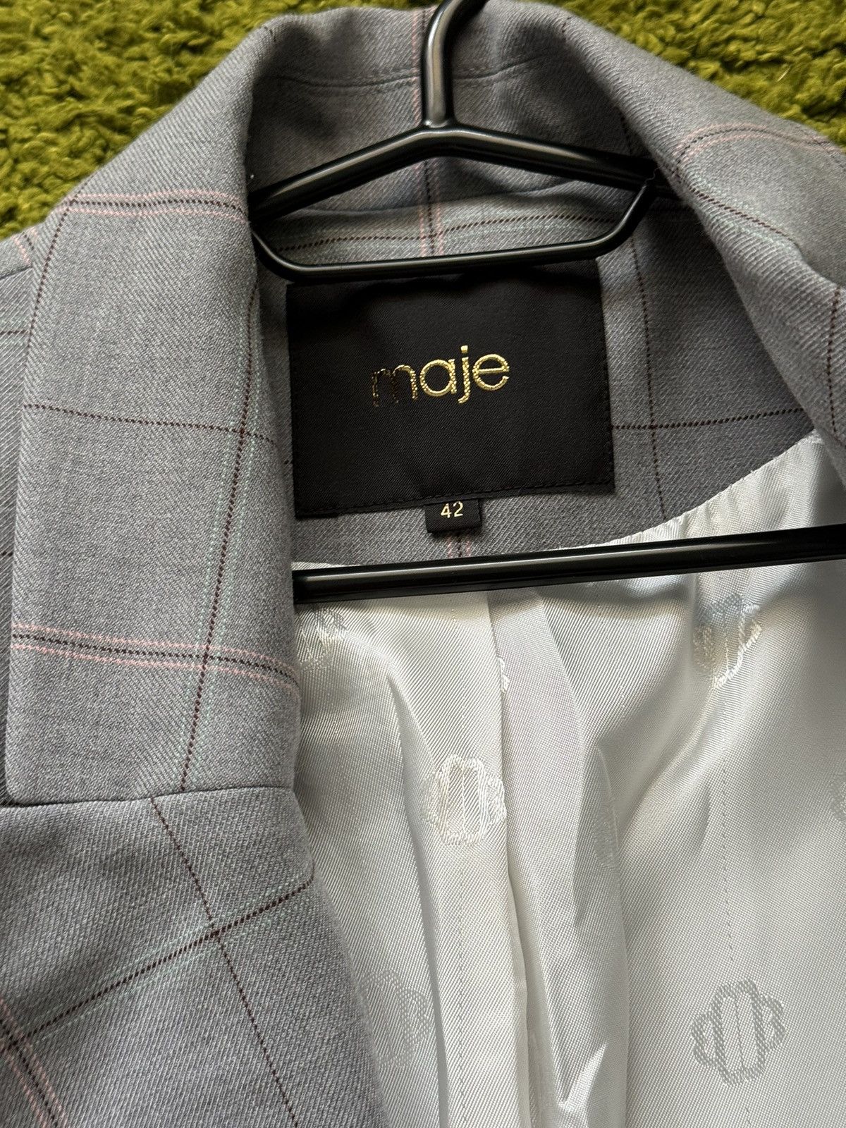 Designer × Maje Maje oldmoney style wool checkered blazer Size M / US 6-8 / IT 42-44 - 3 Thumbnail