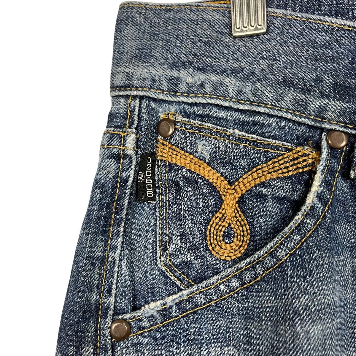 Japanese Brand Vintage 90s 020608 Tears Of Bleu Black Line Denim Size 32" / US 10 / IT 46 - 17 Thumbnail