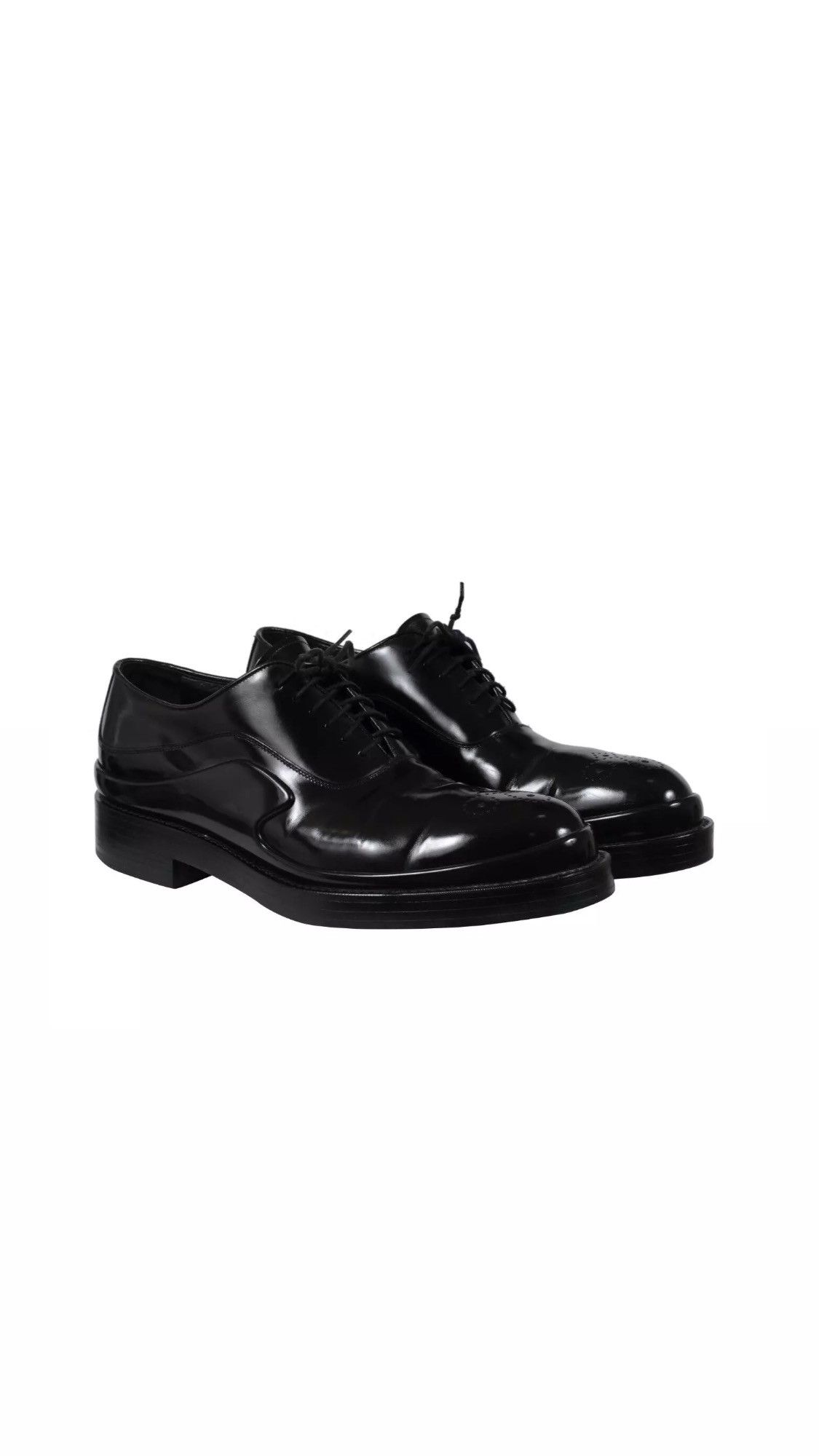 image of Prada Oxfords Black Leather Medallion Chunky - 02186 Shoes, Men's (Size 10)