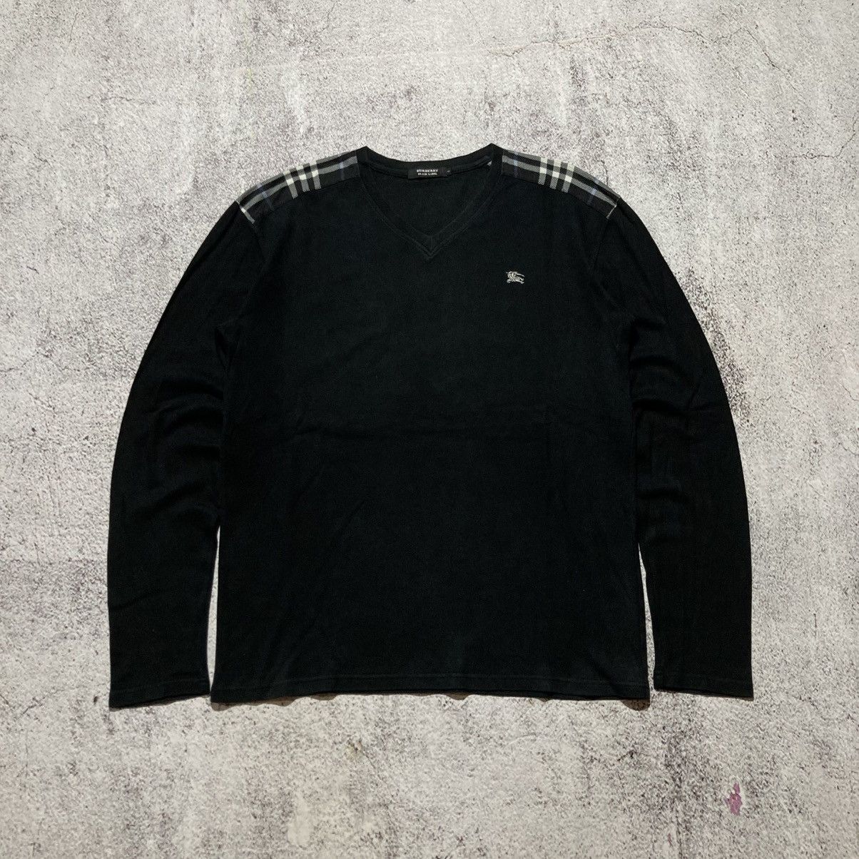 Burberry Vintage Burberry Black Label V Neck Longslevee Black Luxury Size US L / EU 52-54 / 3 - 1 Thumbnail