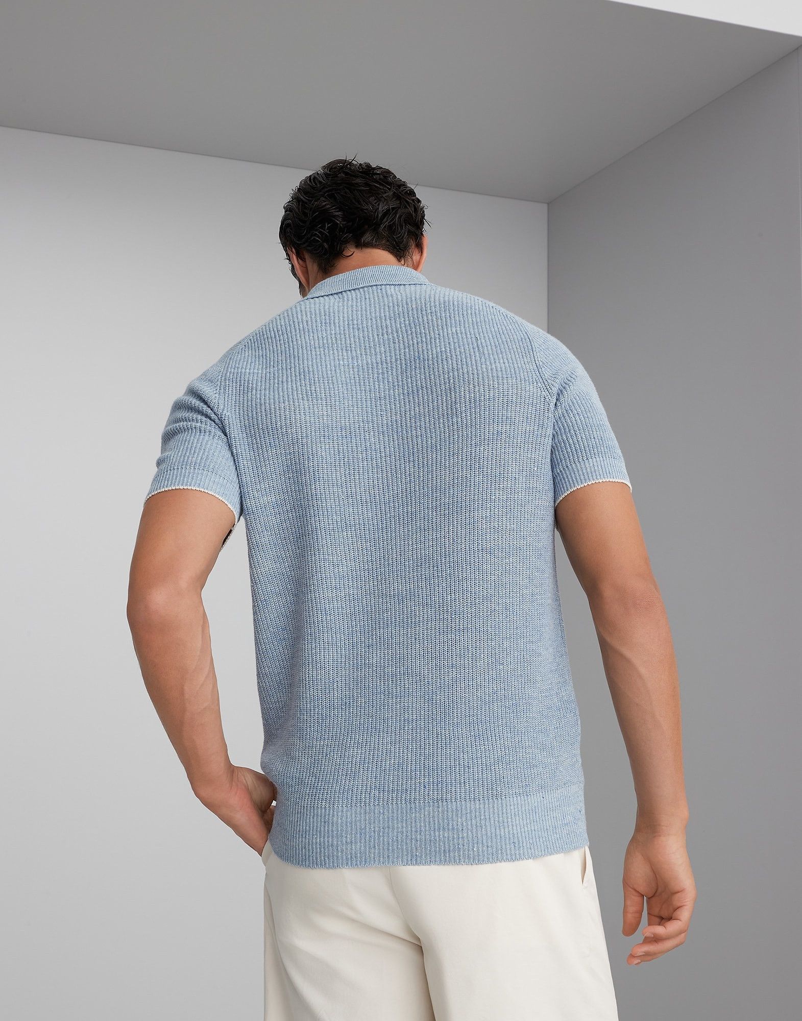 Brunello Cucinelli Polo Sweater in Dark Blue Size US S / EU 44-46 / 1 - 4 Thumbnail