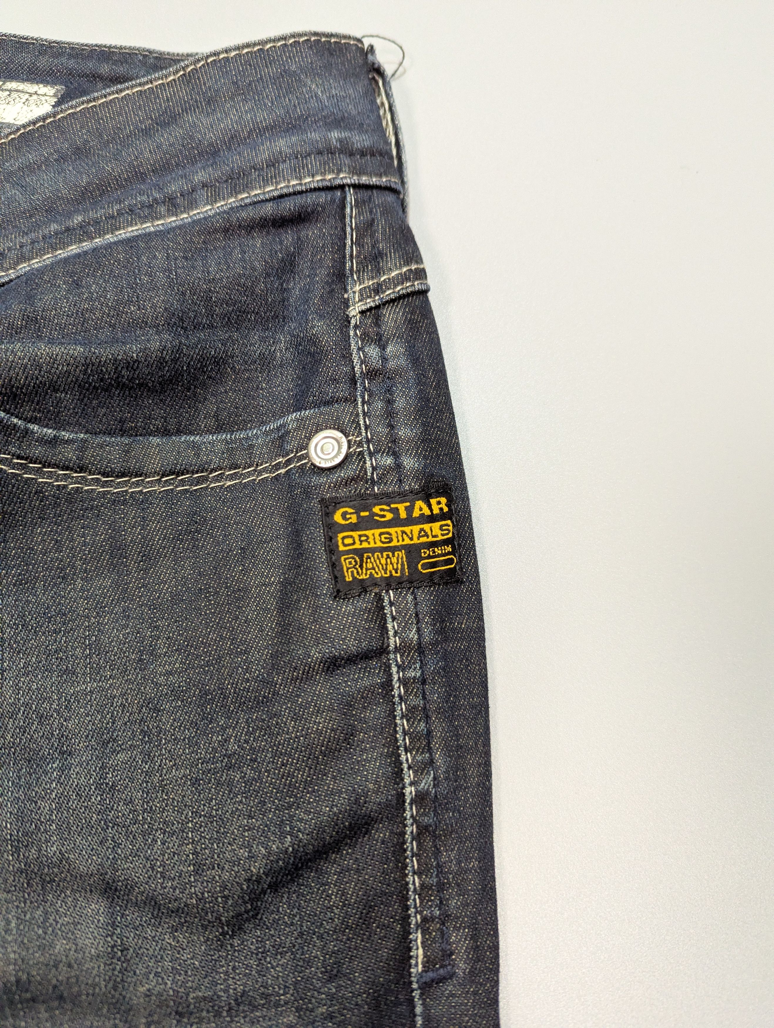 G-Star × Vintage G-Star RAW 3310 Women's Skinny Dark Blue Distressed Jeans Size 32" / US 10 / IT 46 - 4 Thumbnail