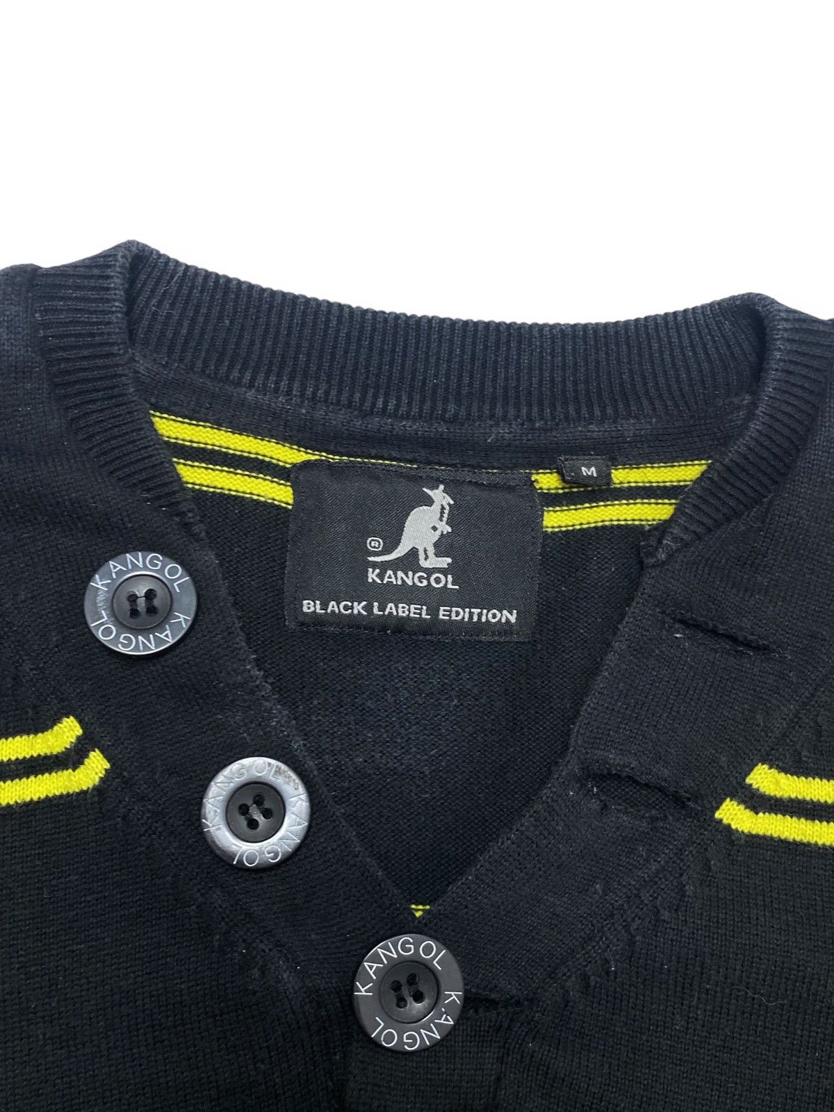 Kangol Vintage KANGOL Black Yellow Striped Sweatshirt Size US S / EU 44-46 / 1 - 4 Thumbnail