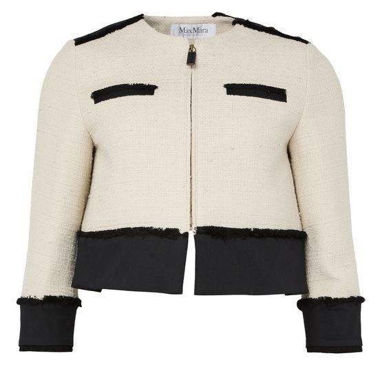 Max Mara MAX MARA White Tweed Effect Blazer Jacket New & Authentic (W Size M / US 6-8 / IT 42-44 - 1 Thumbnail