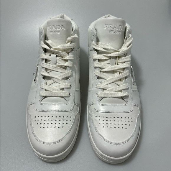 Prada Prada Downtown Mid-Top Sneakers White Men’s UK 10.5/US 11.5 Size US 11.5 / EU 44-45 - 2 Thumbnail