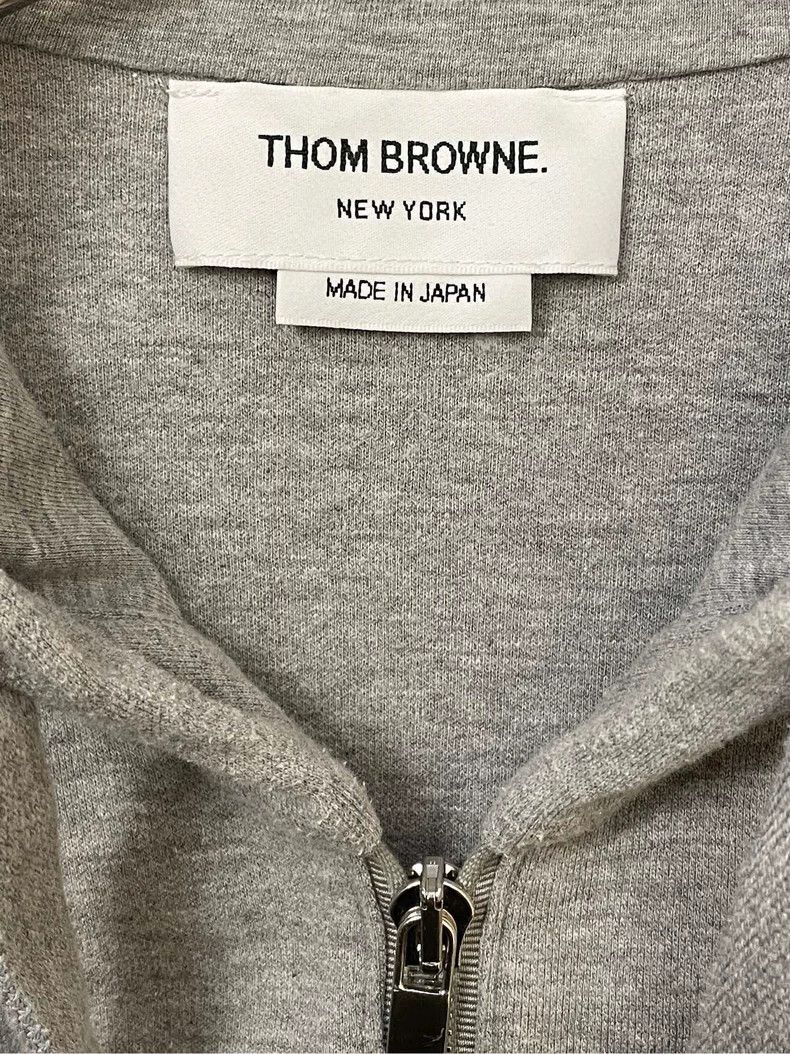 Thom Browne Thom browne Gray drawstring four-stripe zipper jacket 2504 Size US M / EU 48-50 / 2 - 5 Thumbnail