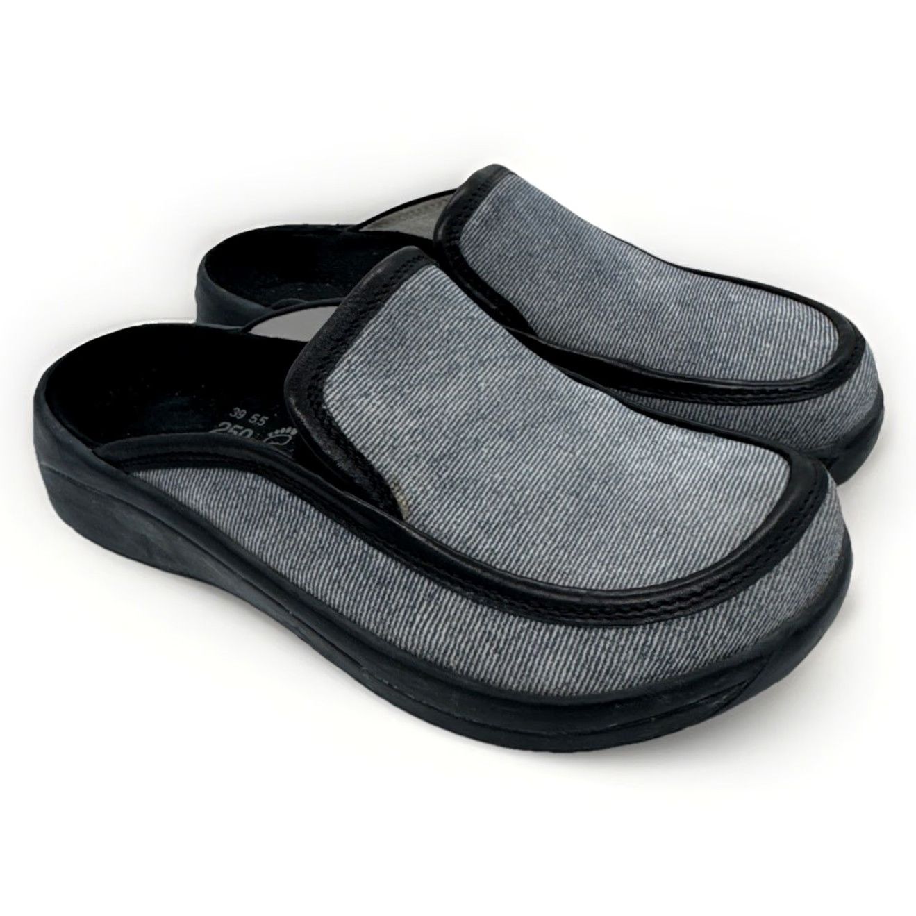 Birkenstock Tatami Birkenstock Tatami Clog Blue Pinstripe Slip On Women Size 39/US 8 Vintage.Discontinued Arch Support Comfort Suede Leather Insole Size US 8 / IT 38 - 2 Thumbnail