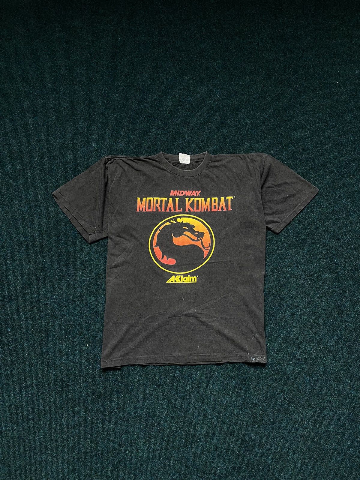 image of Movie Vintage 90’S Mortal Kombat Video Game Single Stitch Midway in Black, Men's (Size Medium)