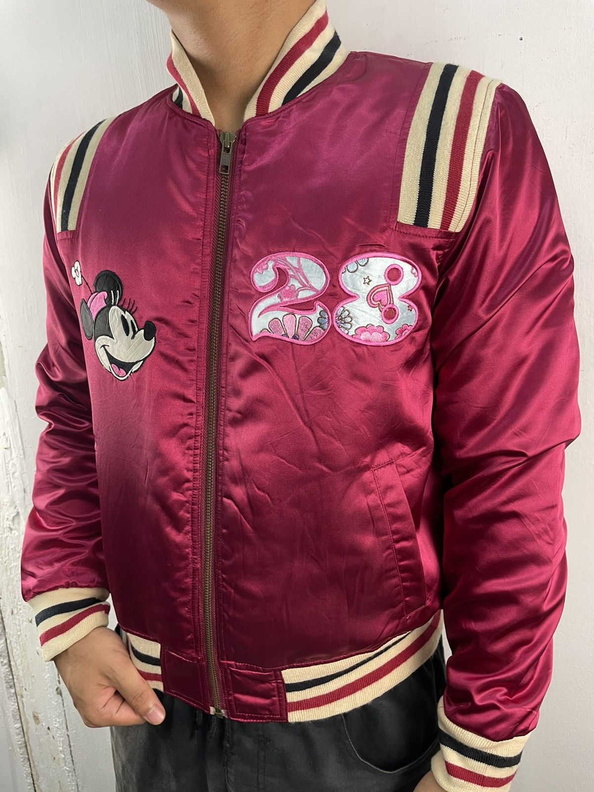 Disney Vintage Mickey Mouse Satin Bomber Varsity Jacket Size US M / EU 48-50 / 2 - 6 Thumbnail