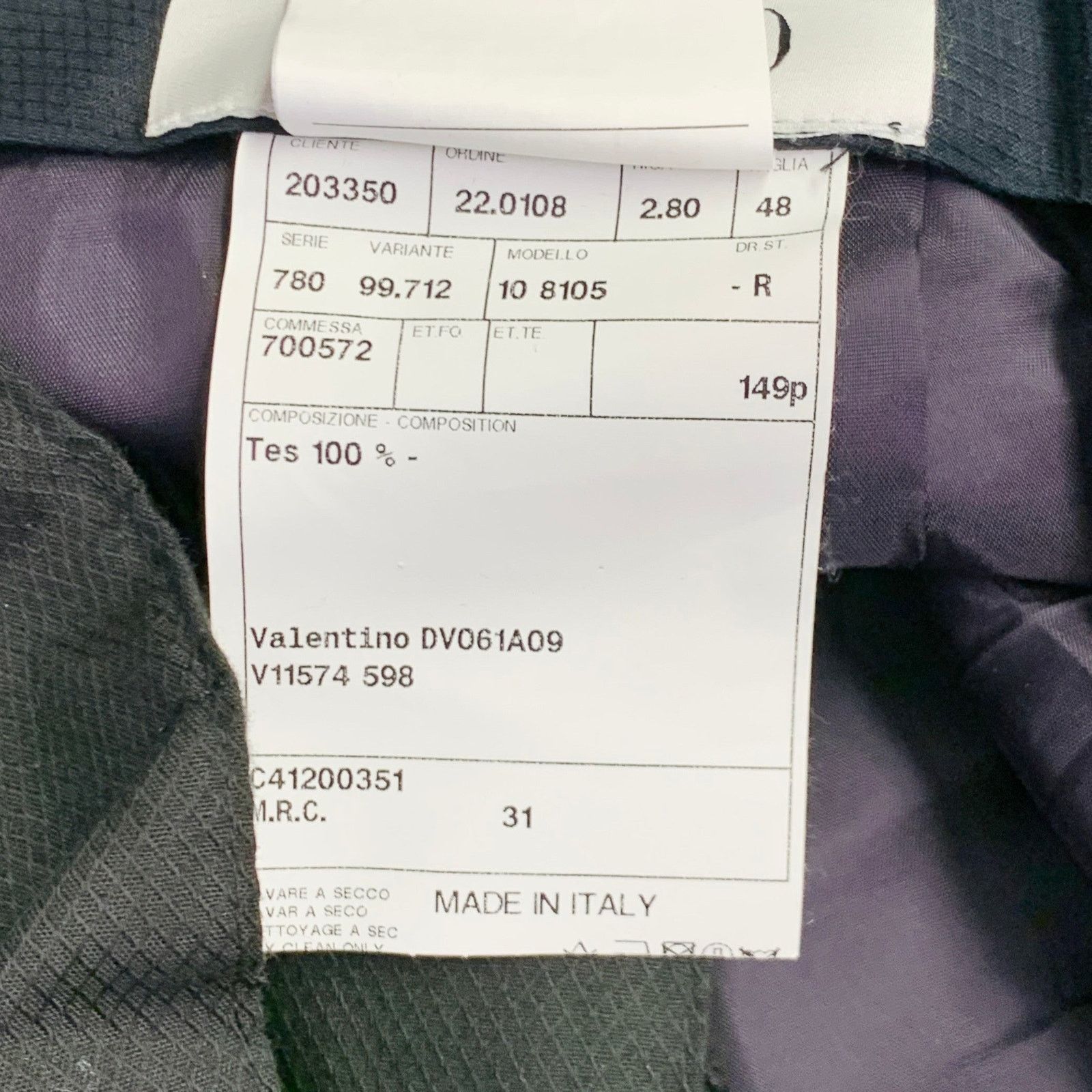Valentino Navy Wool Mohair Velvet Stripe Pleated Button Fly Pants Size US 32 / EU 48 - 7 Thumbnail