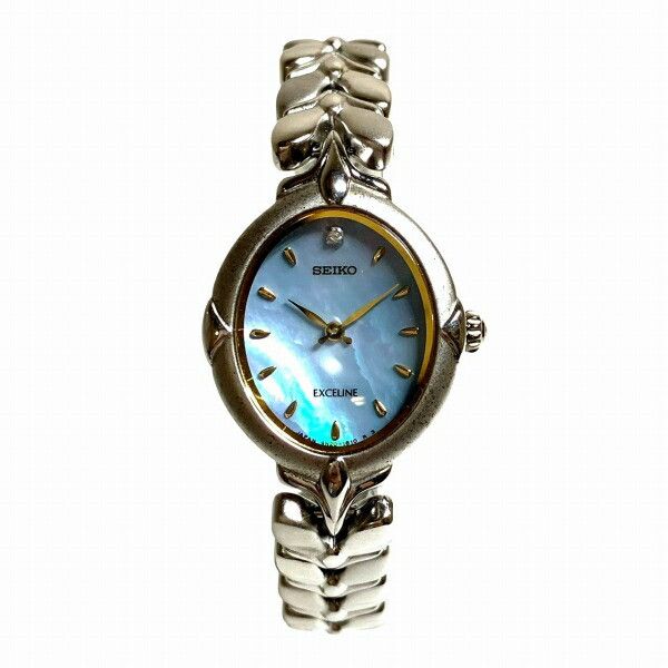 Seiko Seiko Seiko Exceline Silver Ladies Watch Precious Metal Quartz 4N20-5490 DUTY FREE for USA Size ONE SIZE - 1 Thumbnail