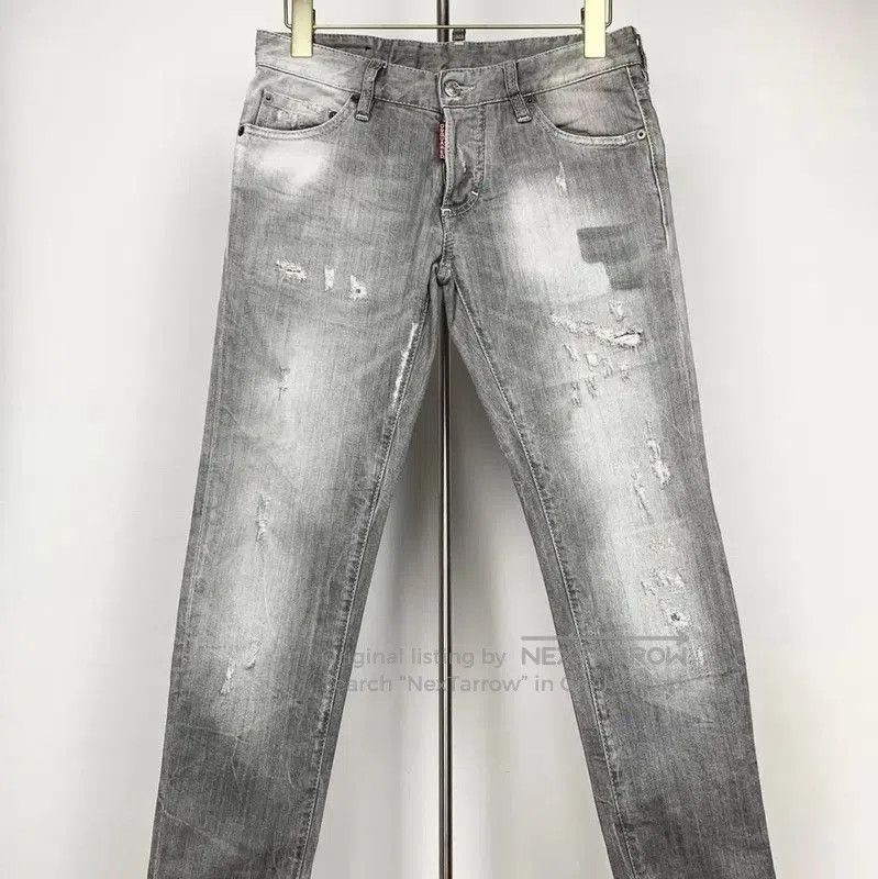 Dsquared2 DSQUARED2 Gray Distressed Denim Pants for Men . Size US 26 / EU 42 - 1 Thumbnail