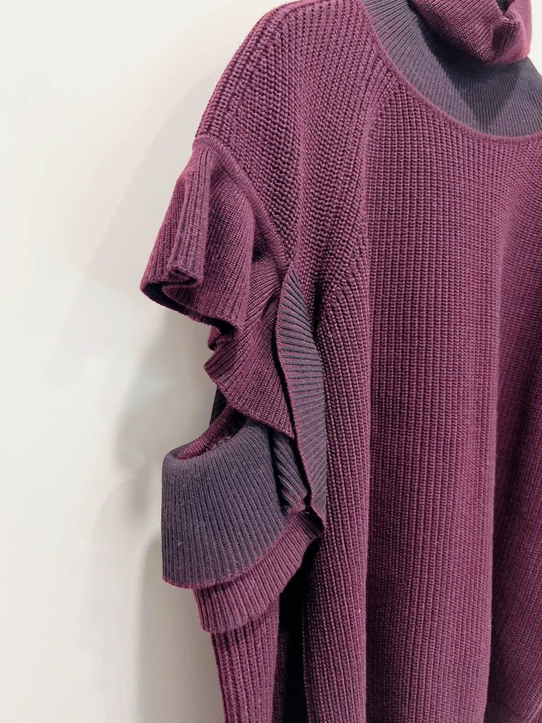Versace Versace Lotus leaf turtleneck sweater knitwear Size M / US 6-8 / IT 42-44 - 3 Thumbnail