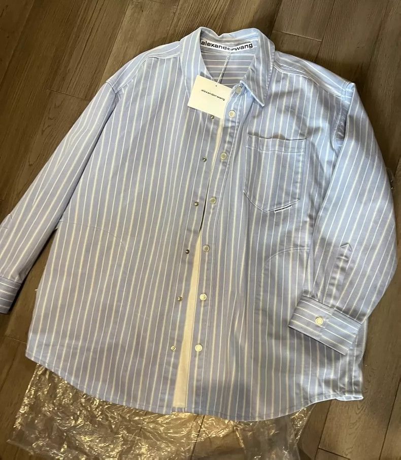 Alexander Wang Alexander Wang Striped Long Sleeve Shirt- Size M / US 6-8 / IT 42-44 - 1 Thumbnail