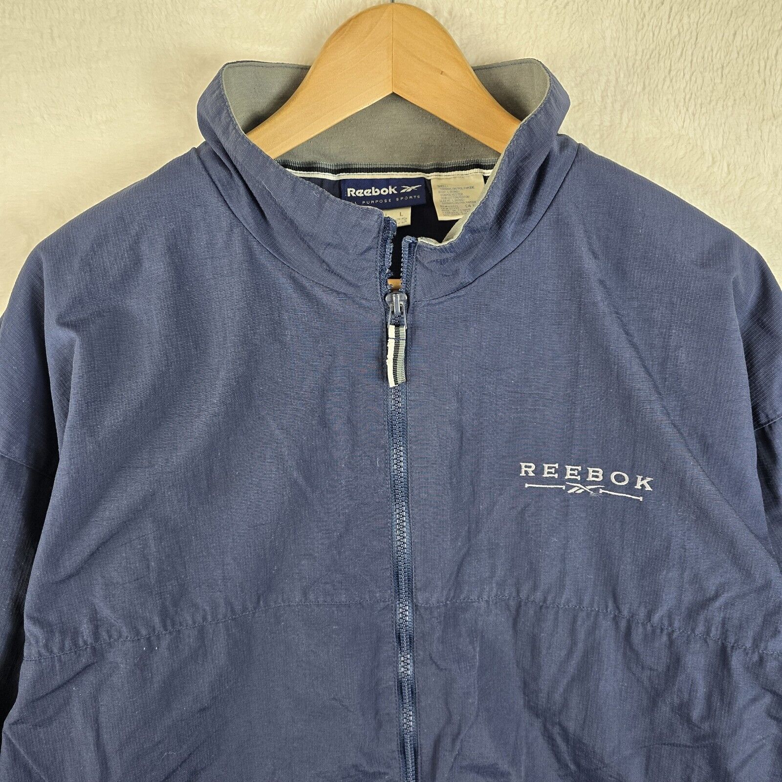 Reebok Vintage Reebok Windbreaker Jacket Full Zip Mens Large Size US L / EU 52-54 / 3 - 3 Thumbnail