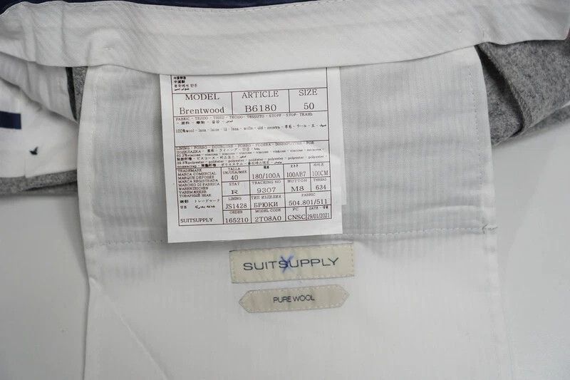 Suitsupply Men Suitsupply Brentwood Trousers Flannel Wool Grey UK/US40 Size 40R - 5 Thumbnail