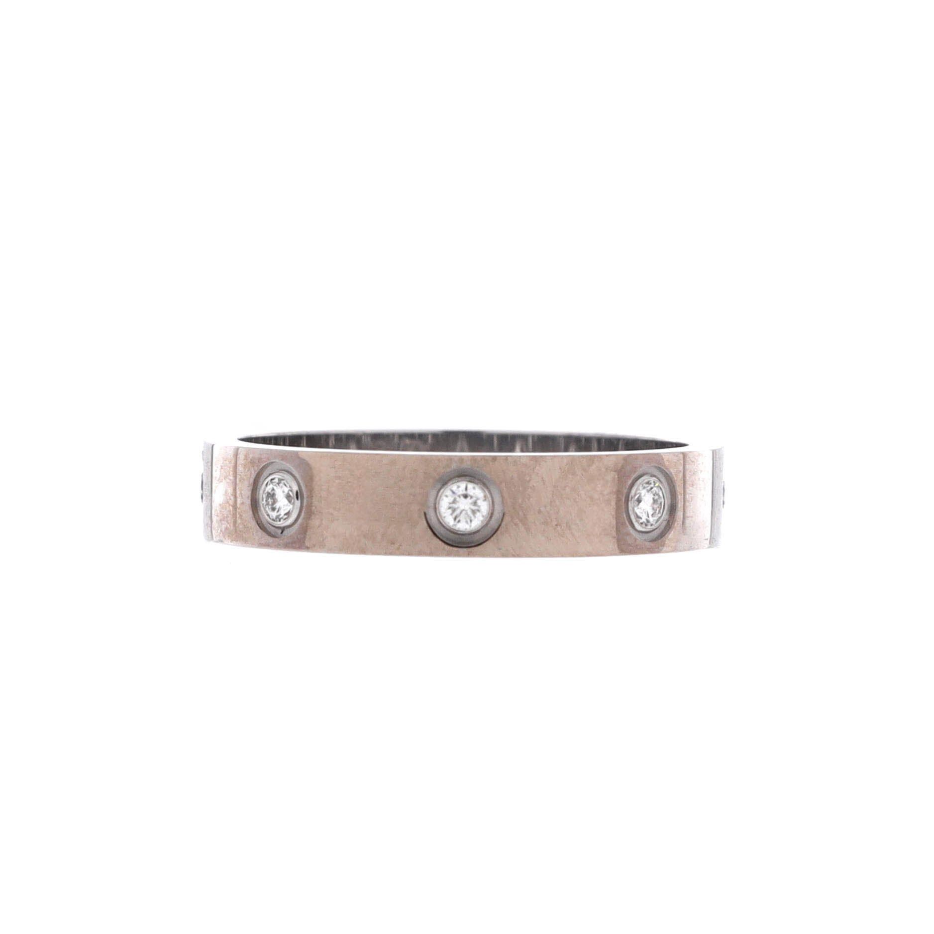 Cartier Love Wedding Band 8 Diamonds Ring Size ONE SIZE - 1 Thumbnail