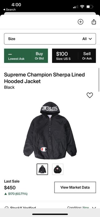 Supreme Champion Supreme Sherpa Lined Hooded Jacket | Grailed