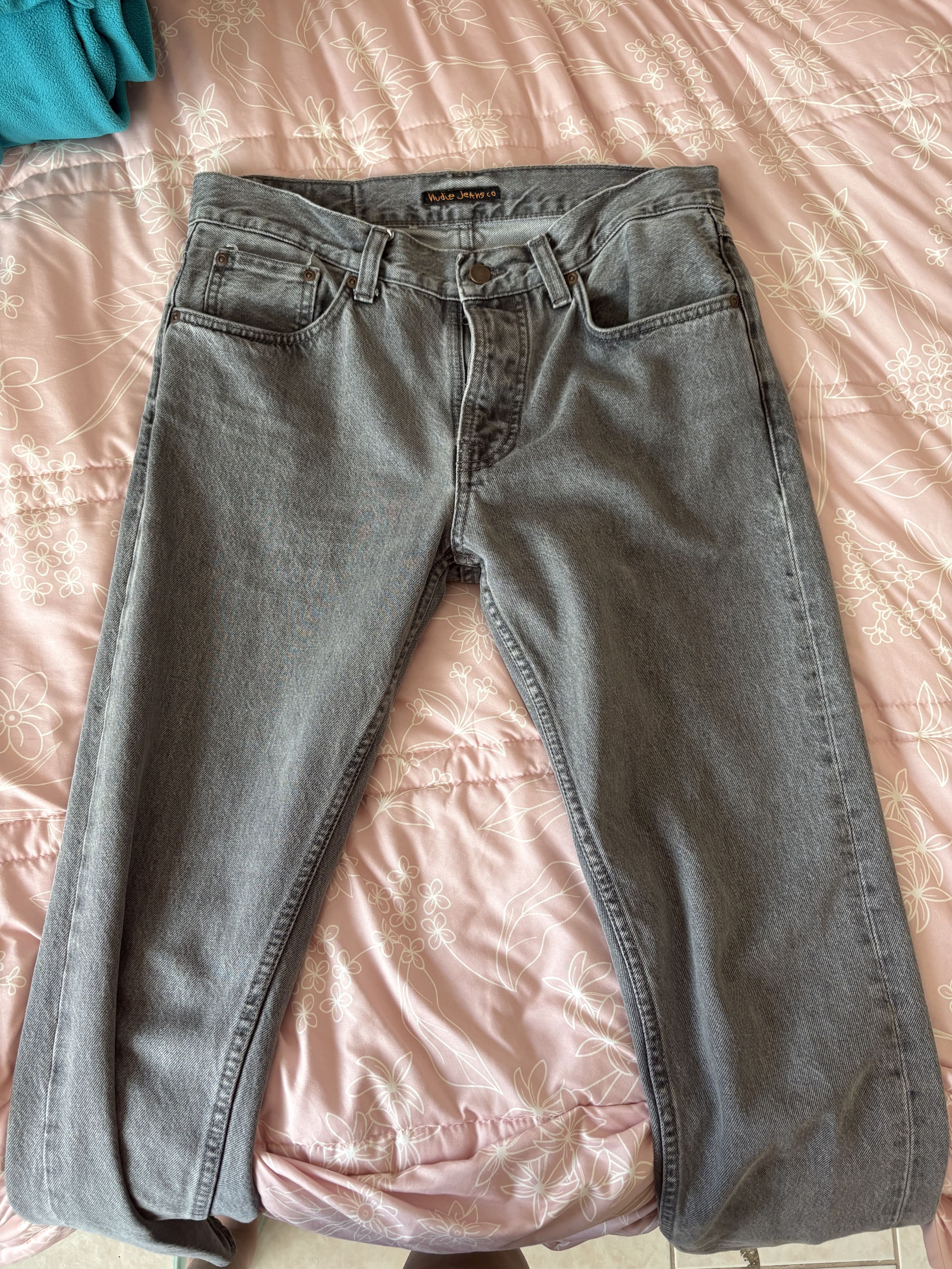 Nudie Jeans Nudie Jeans Men’s W30 L32 Light Gray 100% Cotton Denim Pants Size US 30 / EU 46 - 1 Thumbnail