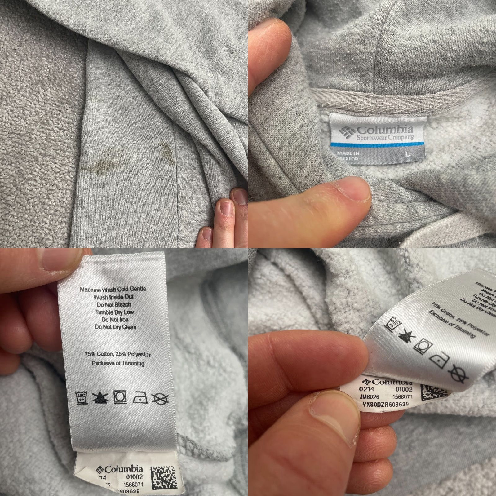 Vintage Columbia Hoodie Pullover Sweatshirt Men Large Gray Fleece Outdoor with Pockets Size US M / EU 48-50 / 2 - 8 Thumbnail