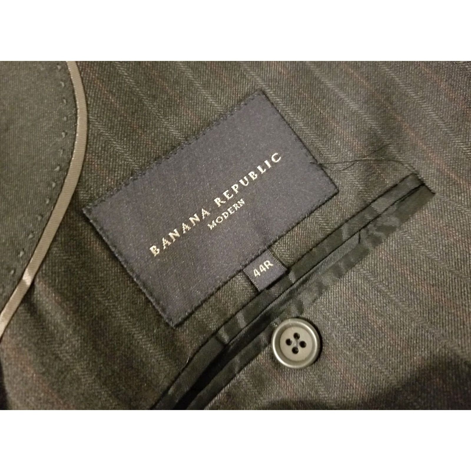 Banana Republic Banana Republic Wool Blazer 3-in-1 Jacket Mens 44R Grey Black Sports 3-in-1 Mens Blazer Wool Jacket Size 44R - 7 Thumbnail