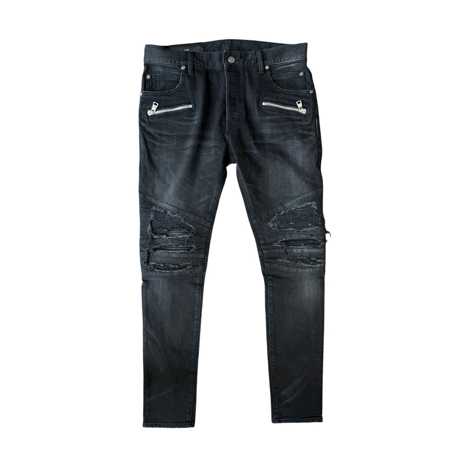 Balmain × Japanese Brand Balmain biker jeans pants 29 washed denim