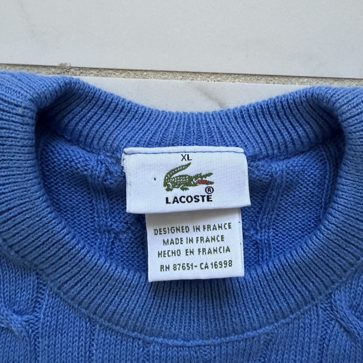 Lacoste Lacoste Cable Knit Sweater Size XL Blue 100% Cotton Size US XL / EU 56 / 4 - 3 Thumbnail